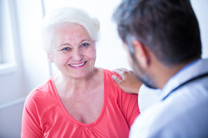 Patient consulting a doctor at the hospital